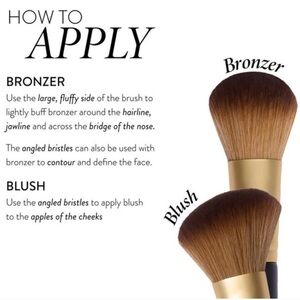 Laura Geller Dual Ended Blush+Bronzer Brush NWT